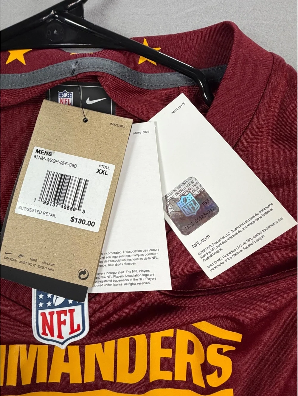 Nike Washington Commanders #1 Samuel Sr. NFL Game Jersey 2XL